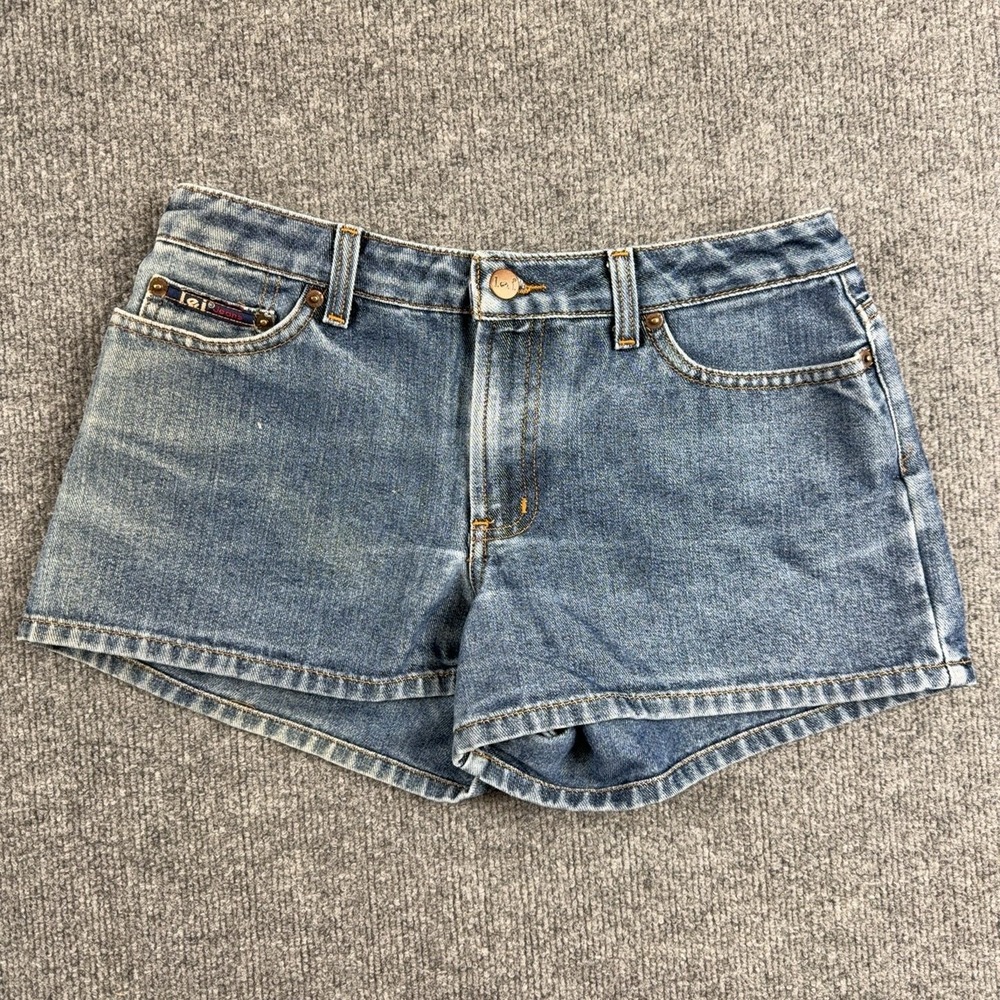 Y2K L.e.i. Shorts Womens 30 Blue Denim Hot Pants 5 Pocket Casual Summer Relaxed